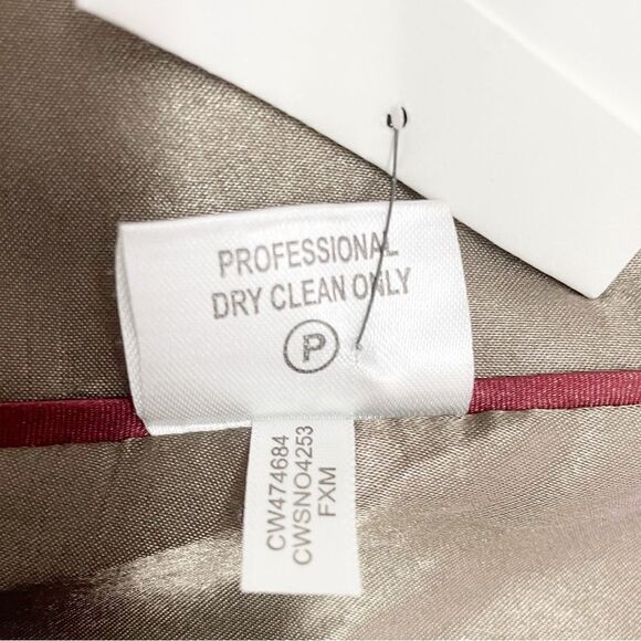 NEW Calvin Klein Tweed Belted Coat With Hood Tan Brown Cream Wool Size 12 NWOT - Picture 11 of 12